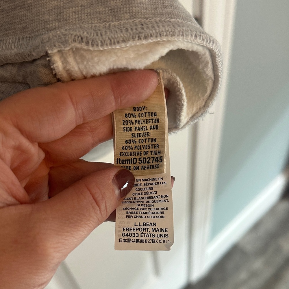 L.L. Bean Light Gray Women’s quarter Zip quilted pullover - Picture 3 of 4